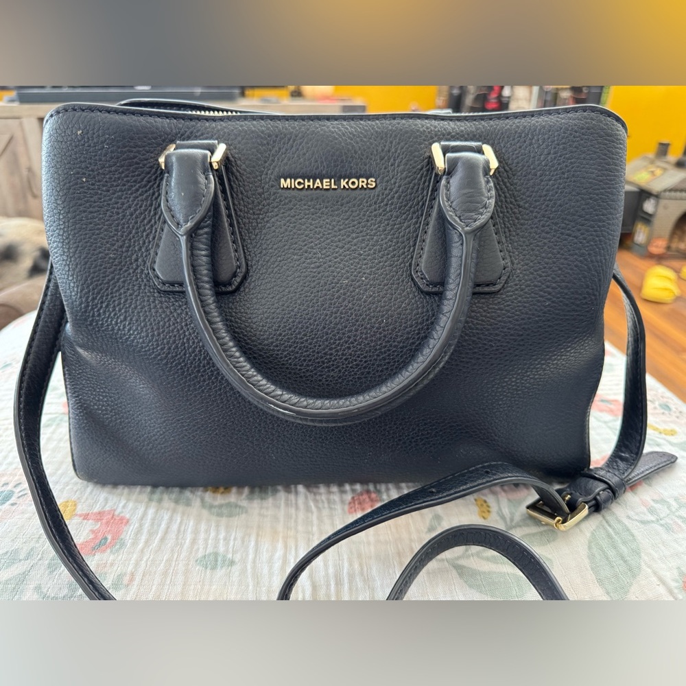 Michael Kors Leather Purse — Navy Blue